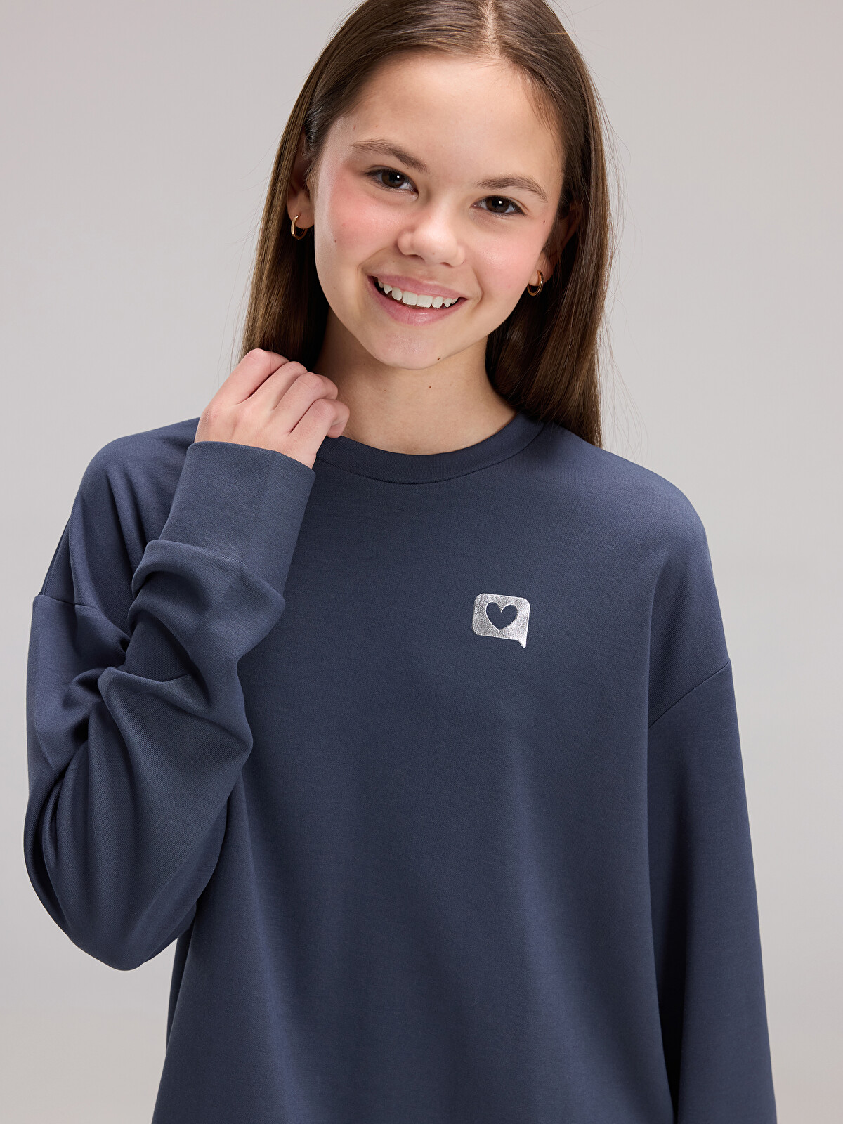 LCW Kids Crew Neck Girls' Sweatshirt - W5AN50Z4-ZDN - LC Waikiki