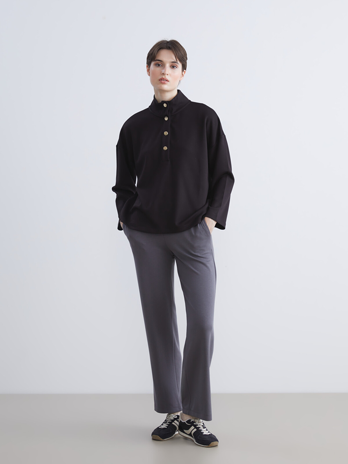 LCW Vision Funnel Neck Oversize Women's Sweatshirt - W5AO45Z8-CVL
