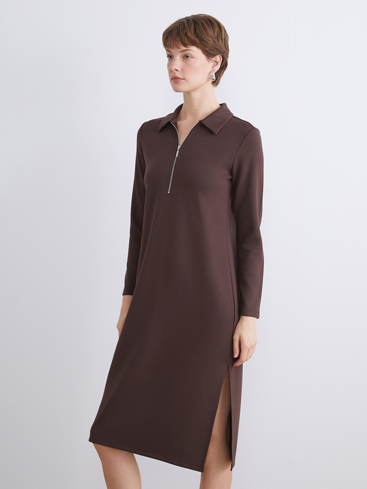 LCWAIKIKI Classic Collared Neck Dress - W5AR28Z8-ZZ0 | LC Waikiki