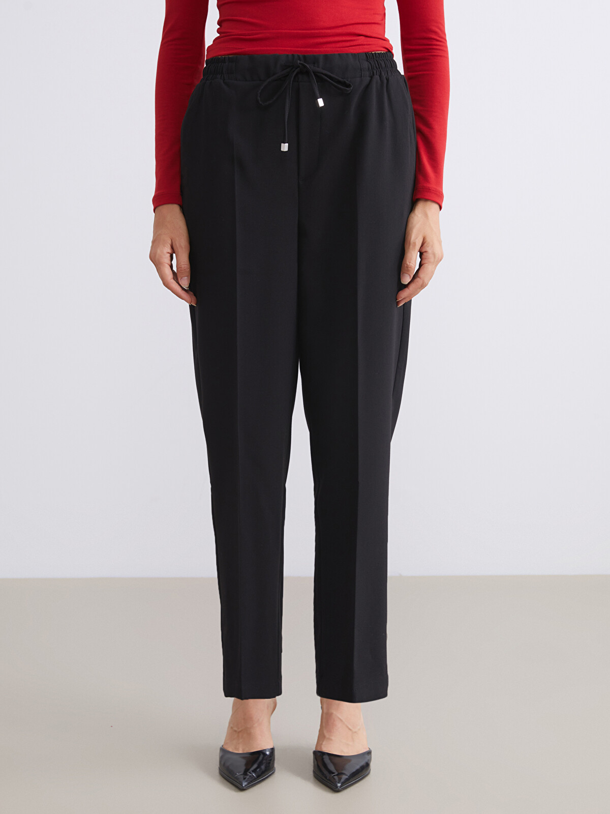 LCW Vision Elastic Waist Carrot Fit Women's Trousers - W5AT33Z8