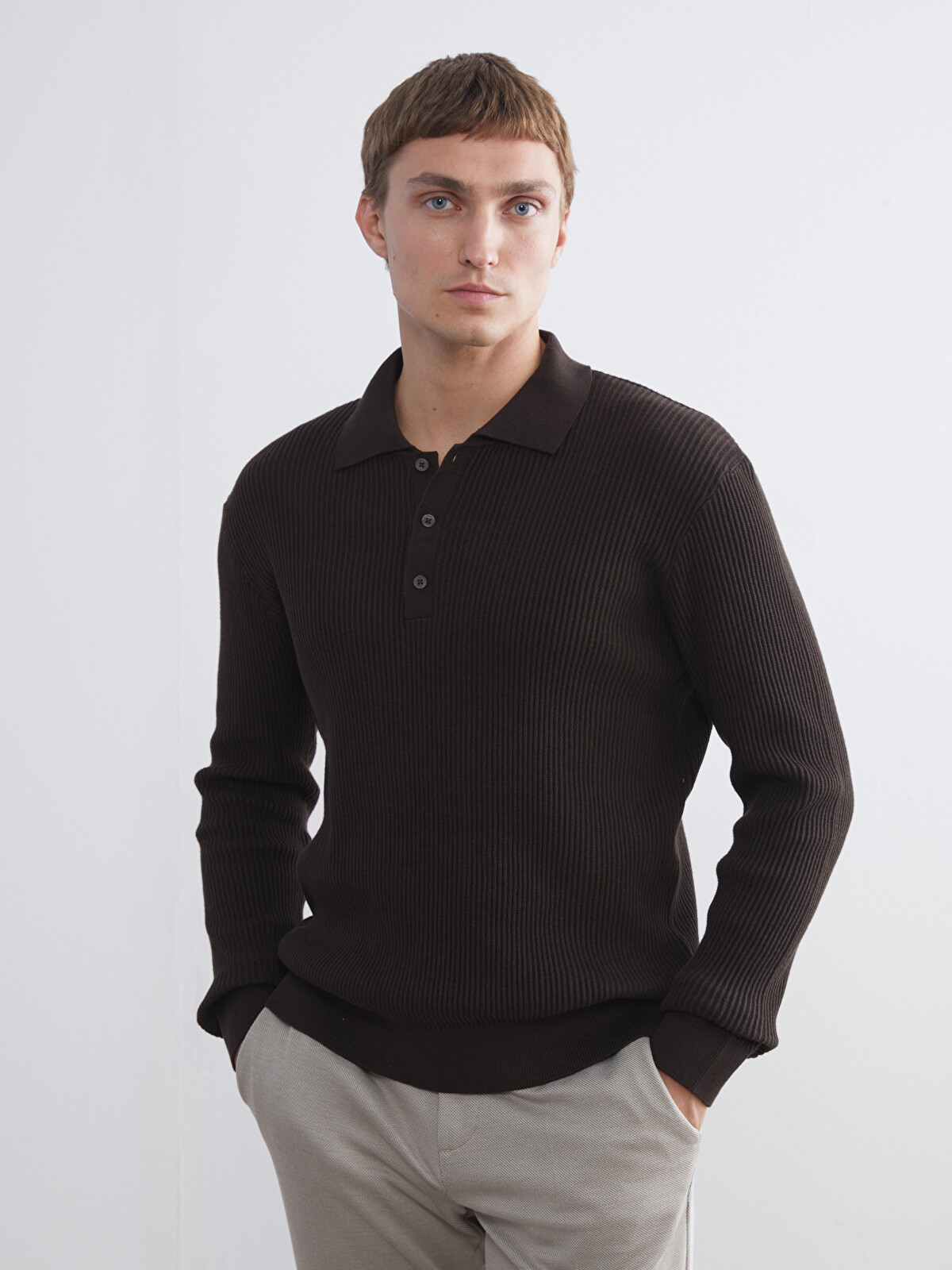 SOUTHBLUE Polo Neck Men's Knitwear Sweater - W5BC79Z8-HLD - LC Waikiki