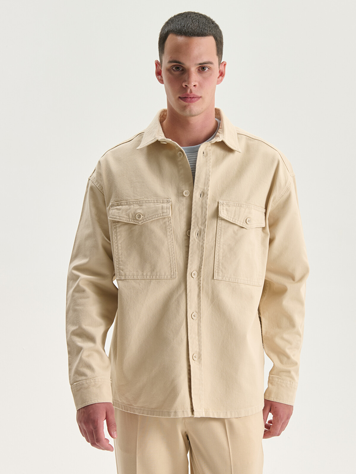 XSIDE Relaxed Fit Long Sleeve Men's Shirt Jacket - W5BR39Z8-FWZ