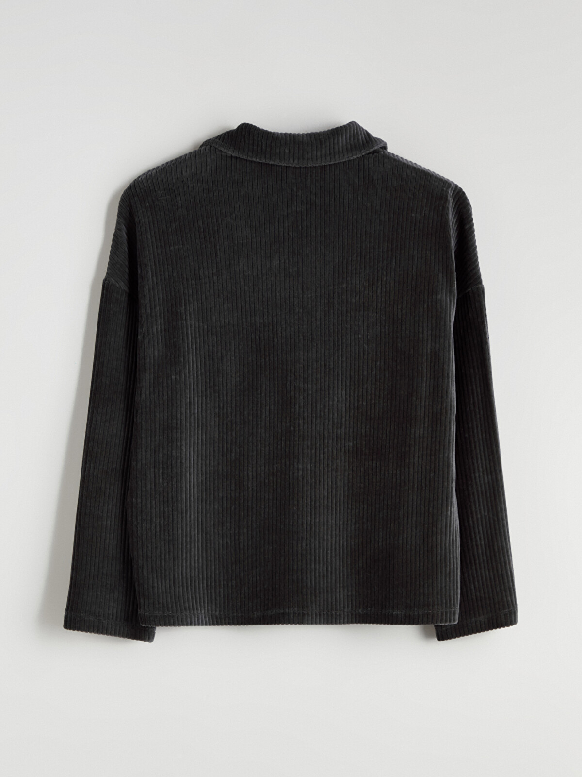 LCW Vision Polo Yaka Oversize Kadife Kadın Sweatshirt - W5BU56Z8