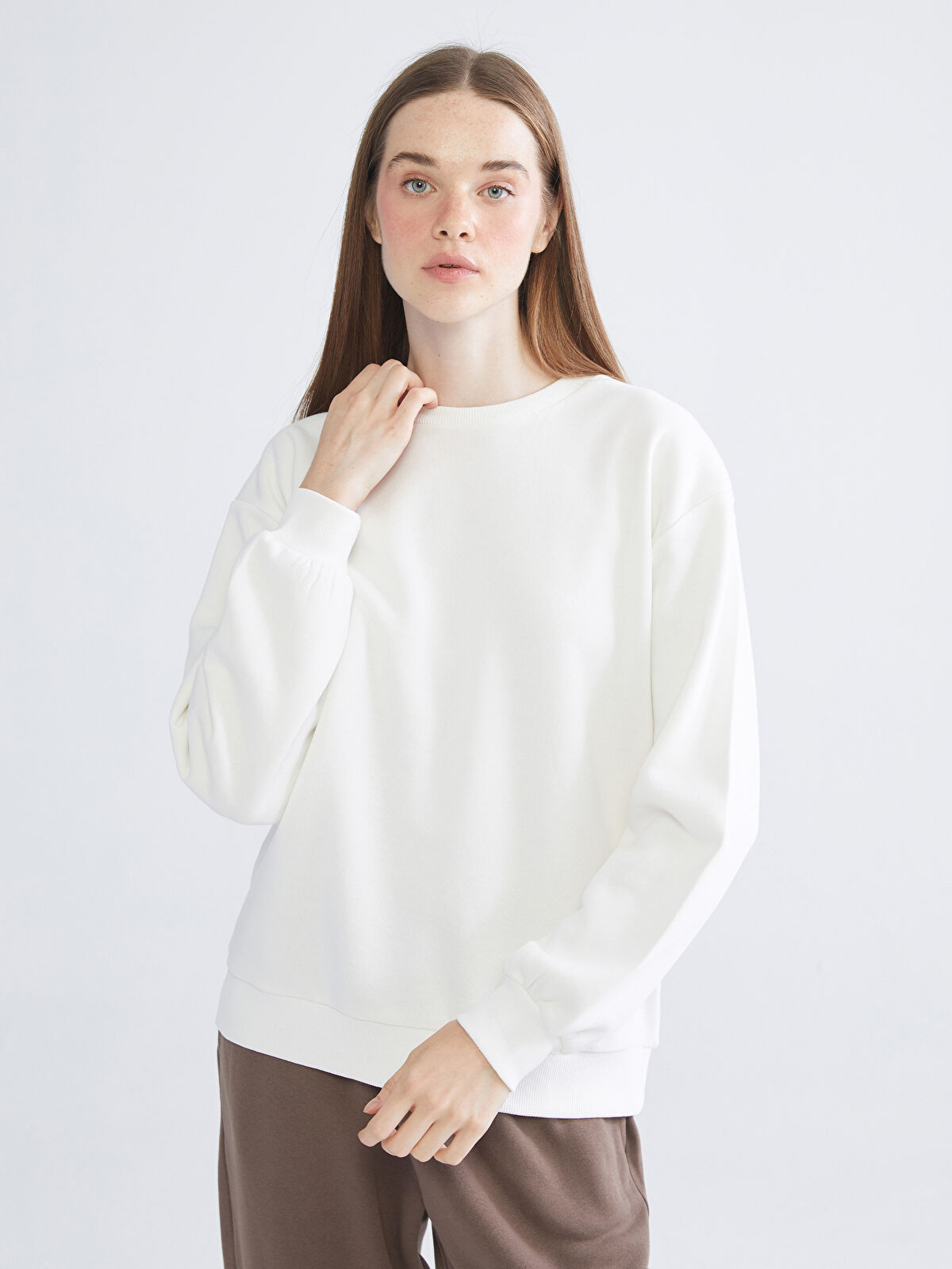 XSIDE Crew Neck Oversize Women's Thick Sweatshirt -W5BV03Z8-R9J