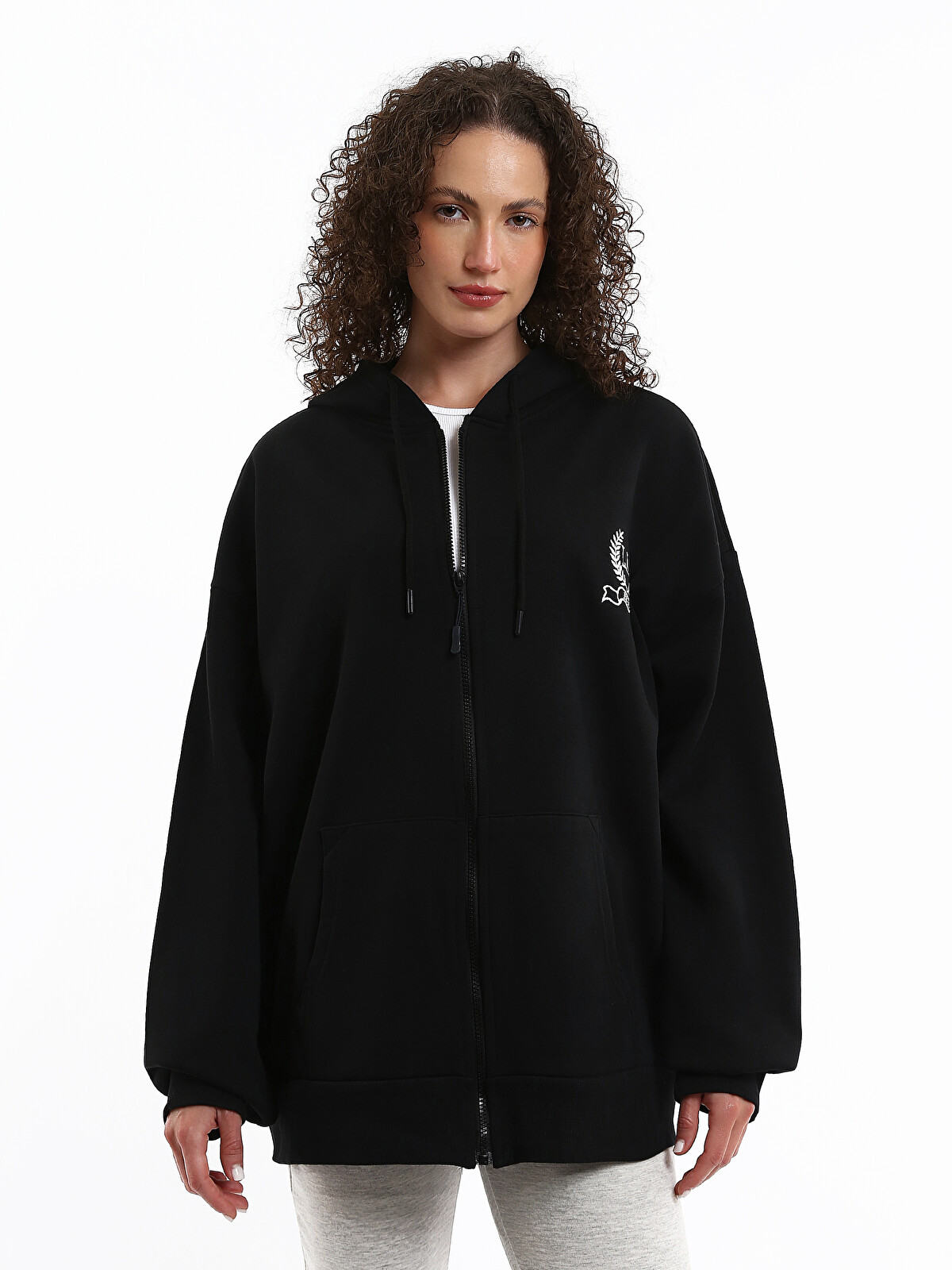 XSIDE Hooded Oversize Women's Zipper Sweatshirt - W5CH40Z8-CVL