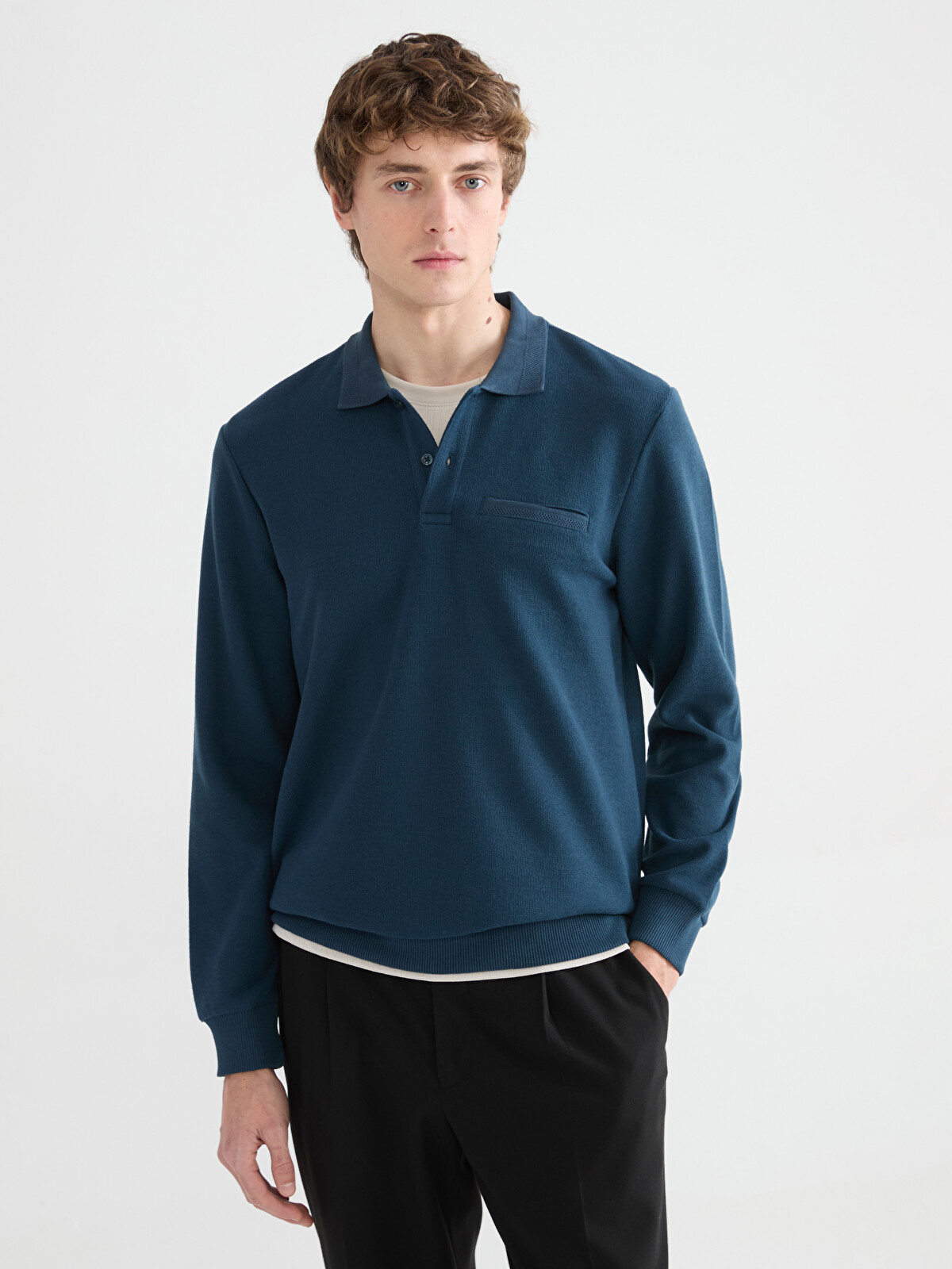 SOUTHBLUE Polo Neck Men's Sweatshirt - W5CH84Z8-ZGX | LC Waikiki