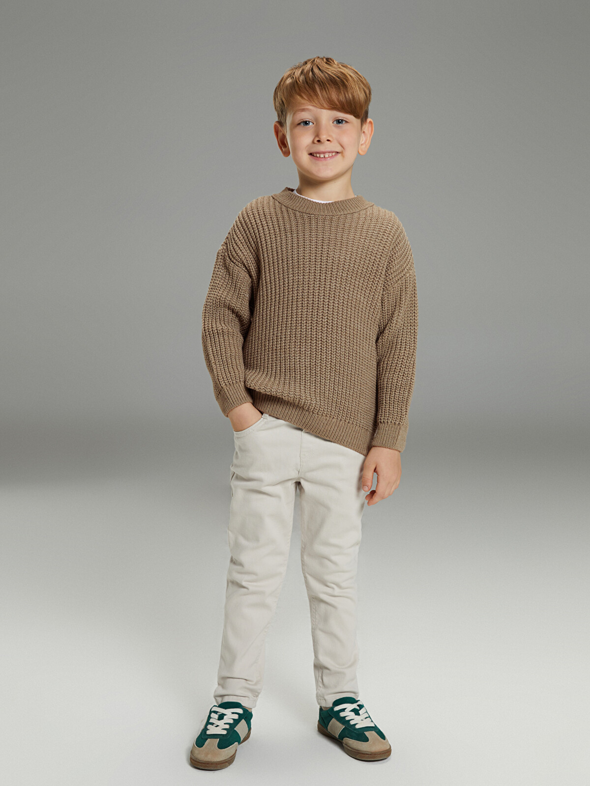 LCW Kids Crew Neck Knit Boys Sweater - W5CI54Z1-LAV | LC Waikiki