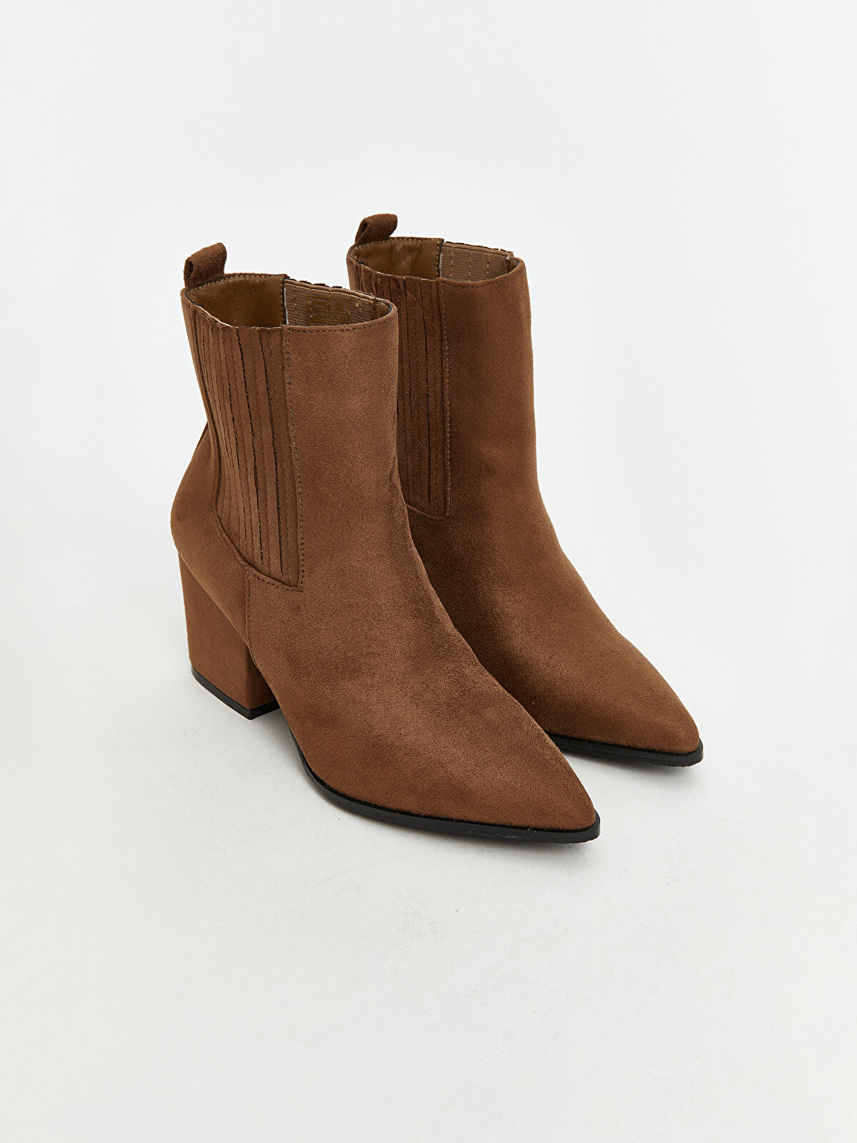 LCW STEPS Faux Suede Women's Heeled Boots - W5CJ34Z8-DFV - LC Waikiki