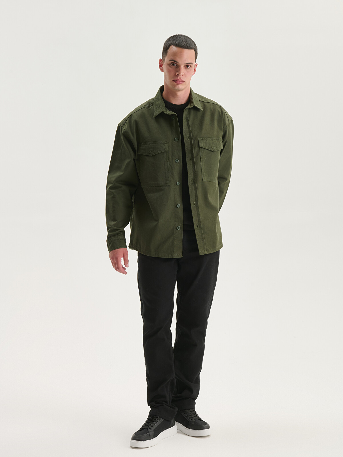 【美品】marka SHIRT JACKET XSIDE Gabardine Pocket Men's Shirt Jacket - W5CQ26Z8-SEM | LC Waikiki