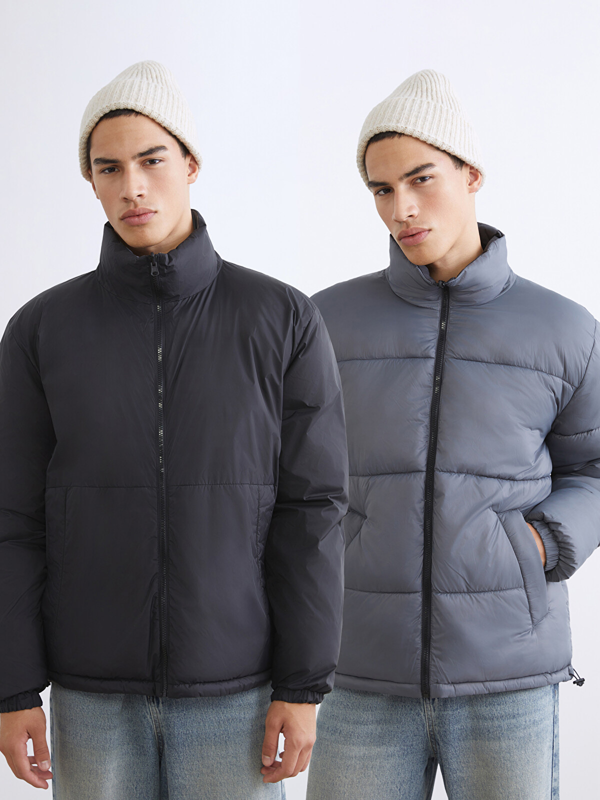 XSIDE Relaxed Fit Stand-Up Collar Reversible Men's Puffer Jacket
