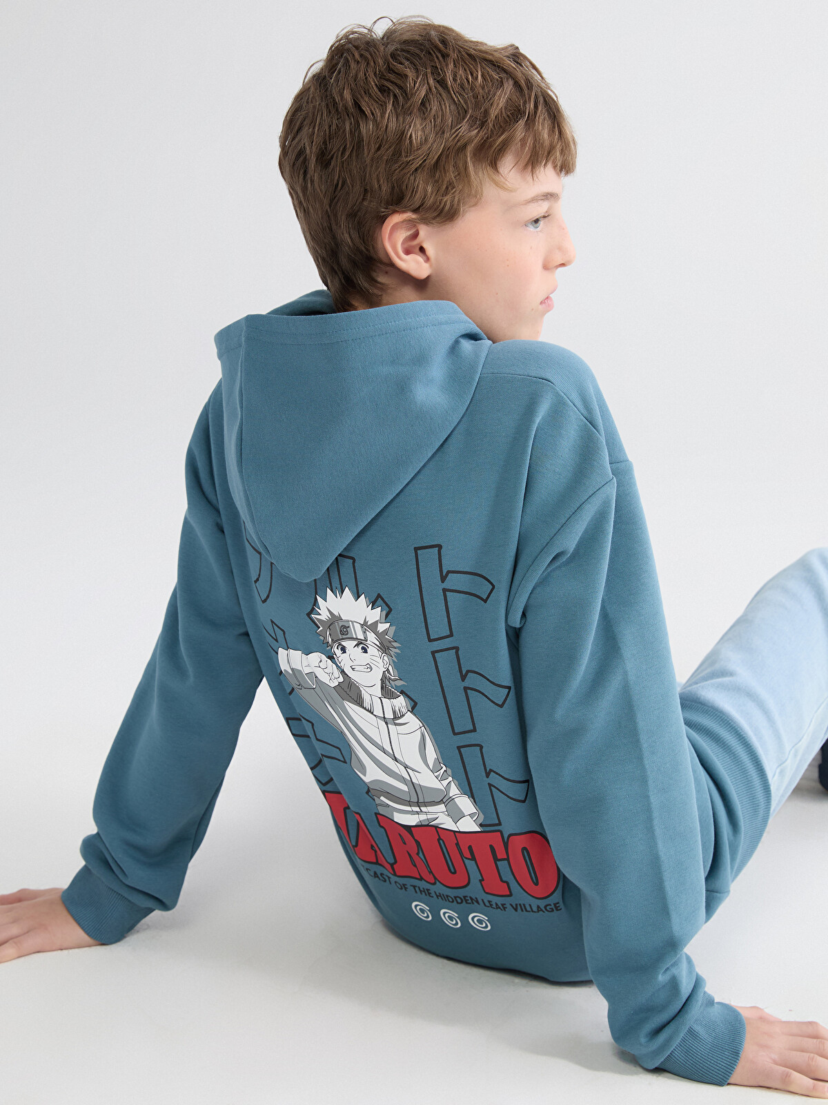 LCW Kids Hooded Naruto Printed Boys' Sweatshirt - W5DE30Z4-MYH