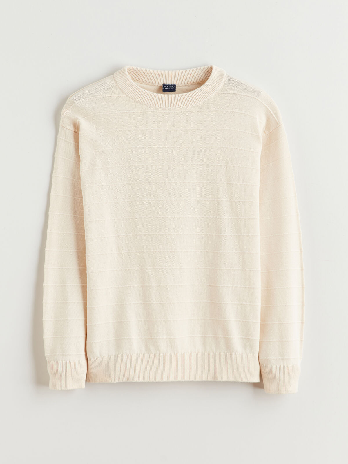 こじこじ LCW Kids Bej Bisiklet Yaka Dokulu Erkek Çocuk Triko Kazak