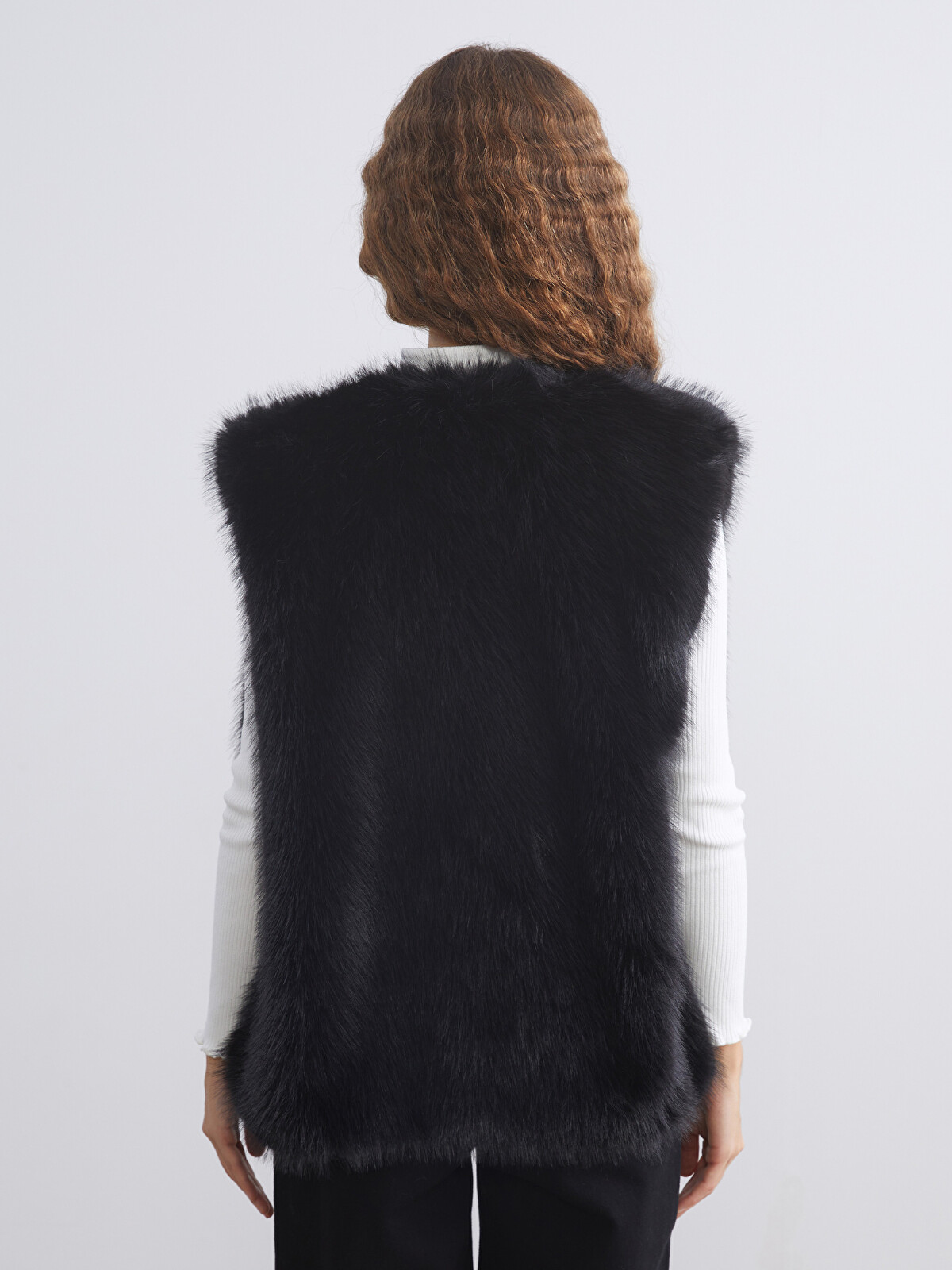 XSIDE Women's Fur Waistcoat - W5DF63Z8-CVL - LC Waikiki