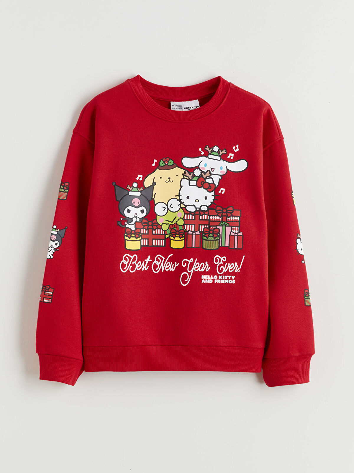 LCW Kids Kırmızı Hello Kitty Baskılı Kız Çocuk Kalın Sweatshirt