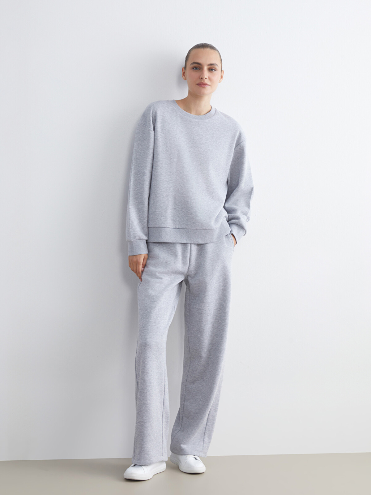 LCW EVERYDAY Crew Neck Oversize Women's Thick Sweatshirt