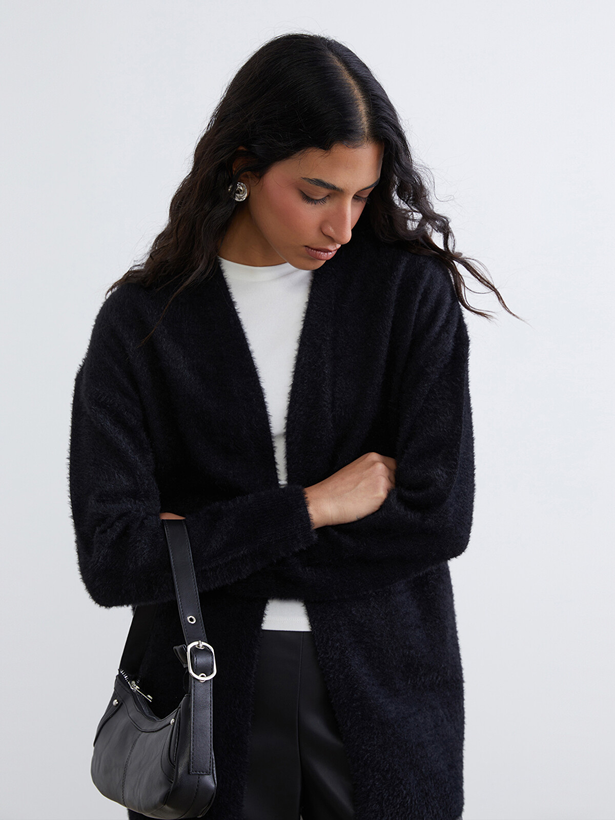 LCW Modest Shawl Collar Women's Knitwear Cardigan - W5DO04Z8-RQL