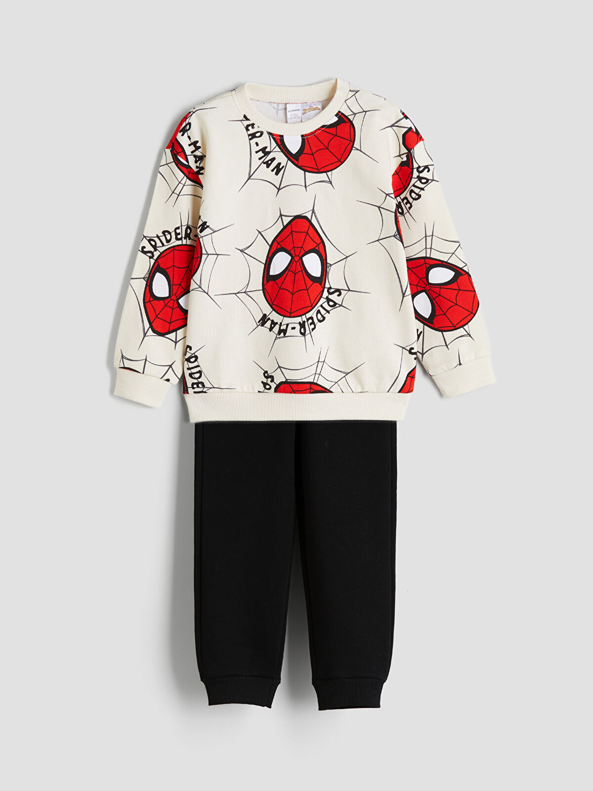 【ma】BrightWin① LCW Kids Bej Spider-Man Baskılı Erkek Çocuk Sweatshirt ve Eşofman