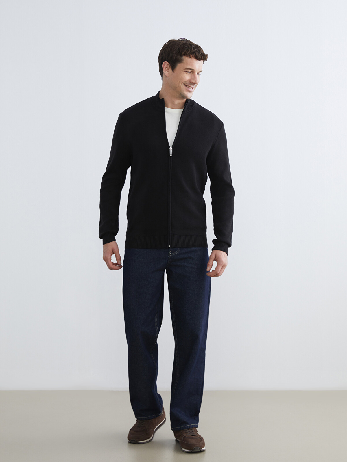 LCWAIKIKI Classic Regular Fit Funnel Neck Men's Knit Cardigan