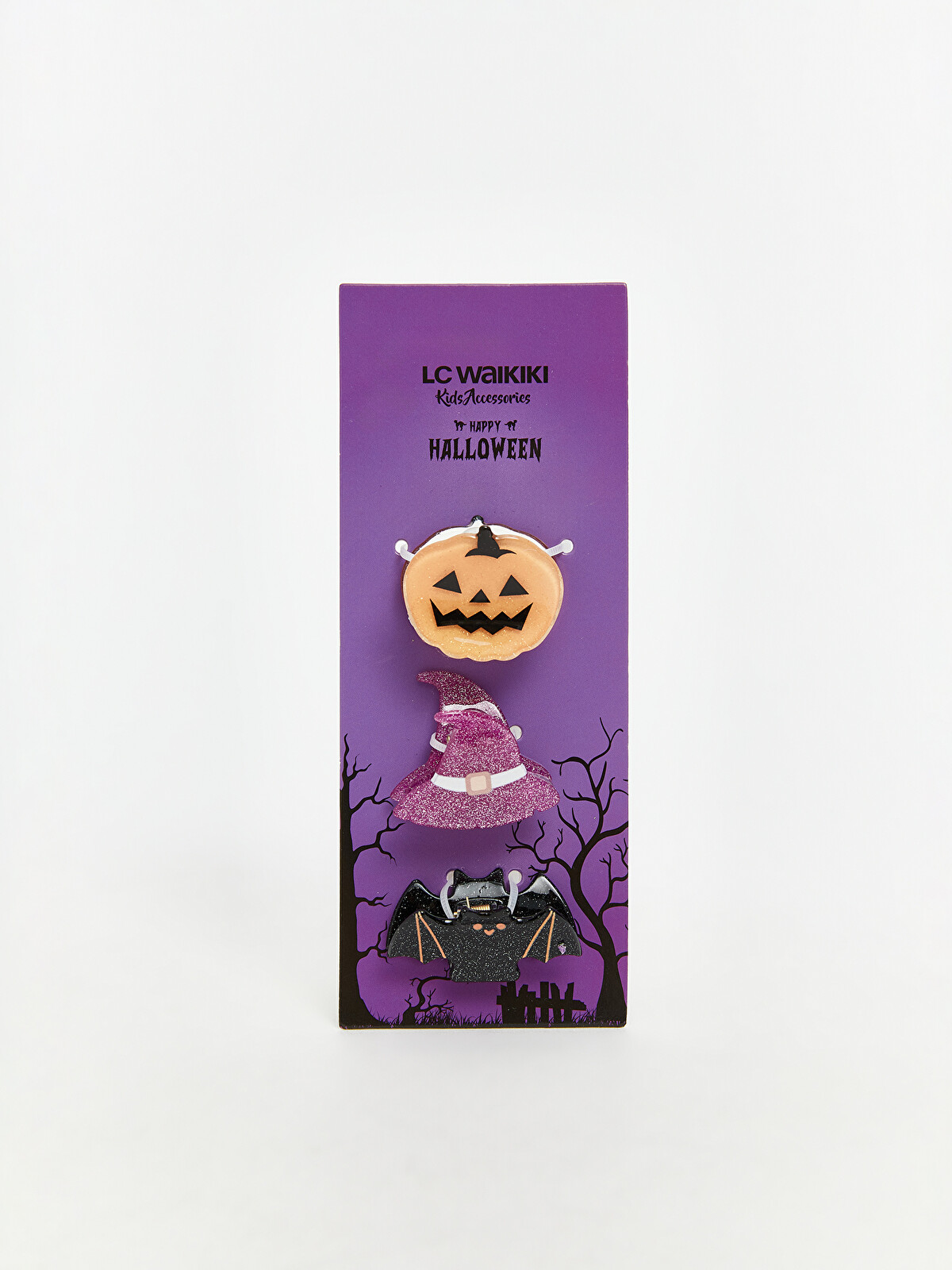 LCW JOY Pumpkin Figured Girl Hair Clip Set of 3 - W5EM20Z4-M0T
