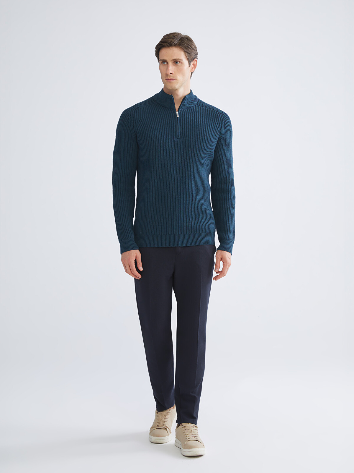 LCW Vision Standard Fit Stand Collar Men's Sweater - W5EP50Z8-YH7