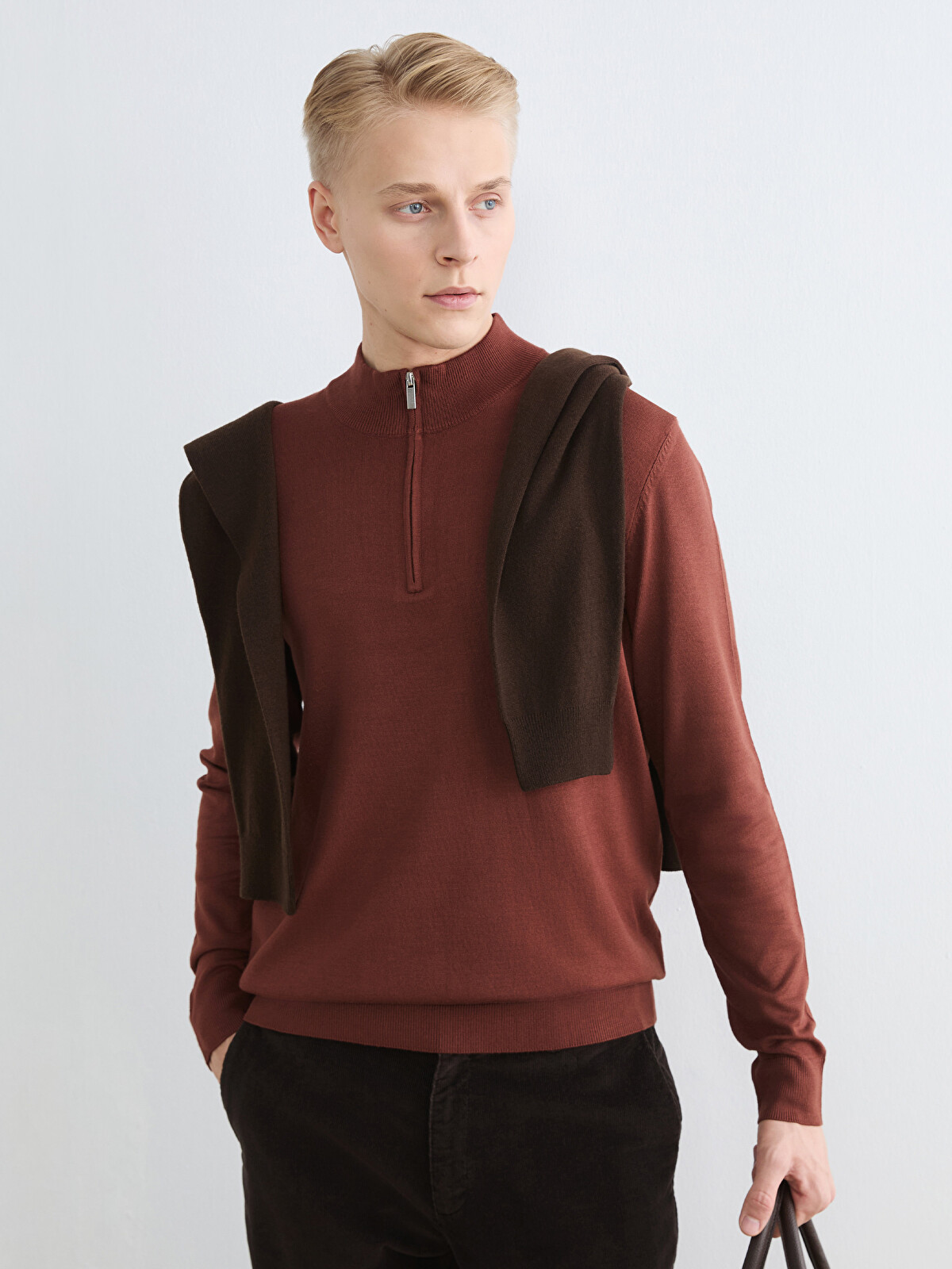 SOUTHBLUE Funnel Neck Men's Knitwear Sweater - W5EP57Z8-GXX | LC