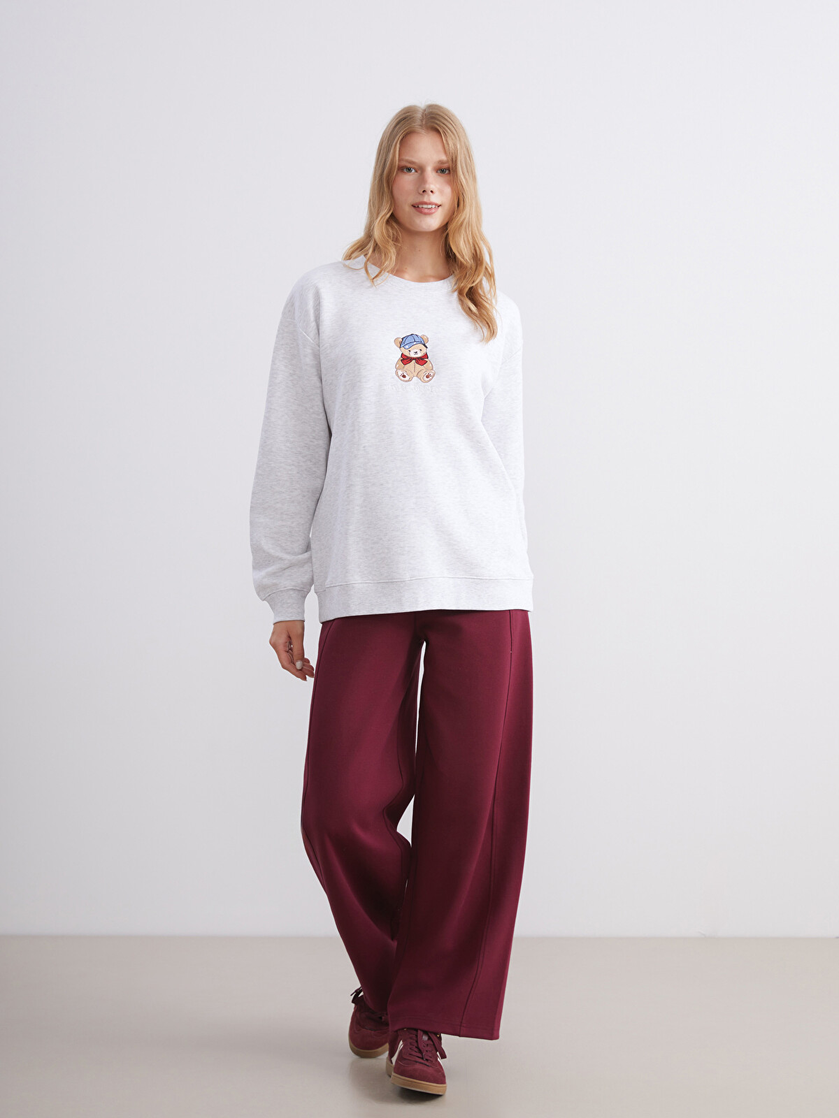 XSIDE Embroidered Oversize Women's Thick Sweatshirt - W5ER62Z8-CY9