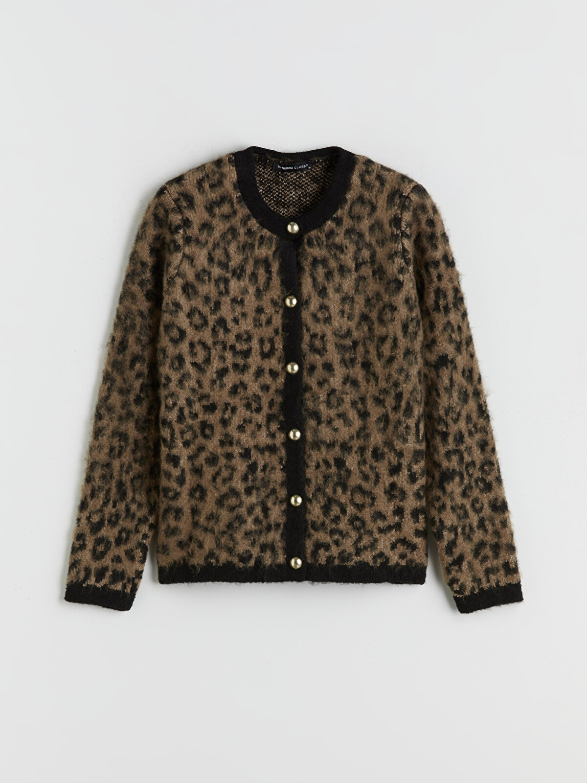 LCWAIKIKI Classic Cardigan Tricotat cu Imprimeu Leopard pentru
