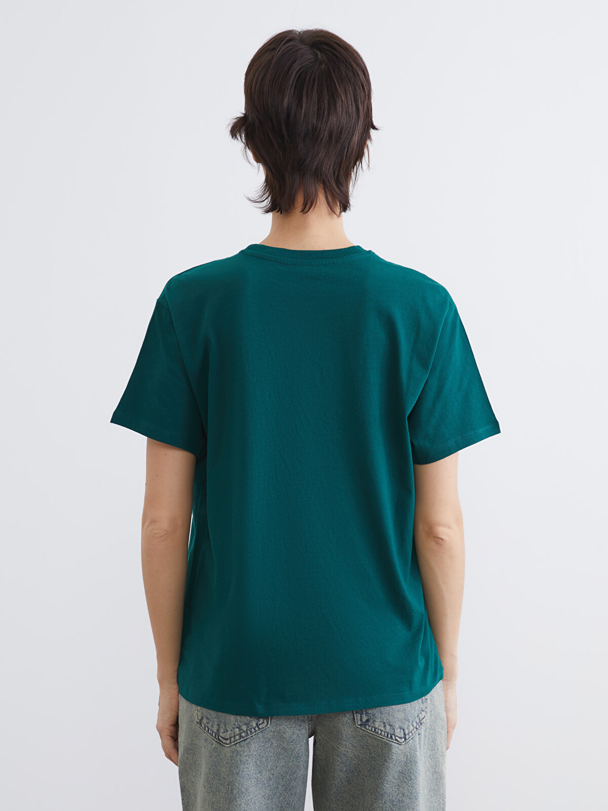 LCW Vision Women's Festive Crew Neck T-shirt - W5ET03Z8-HLW | LC