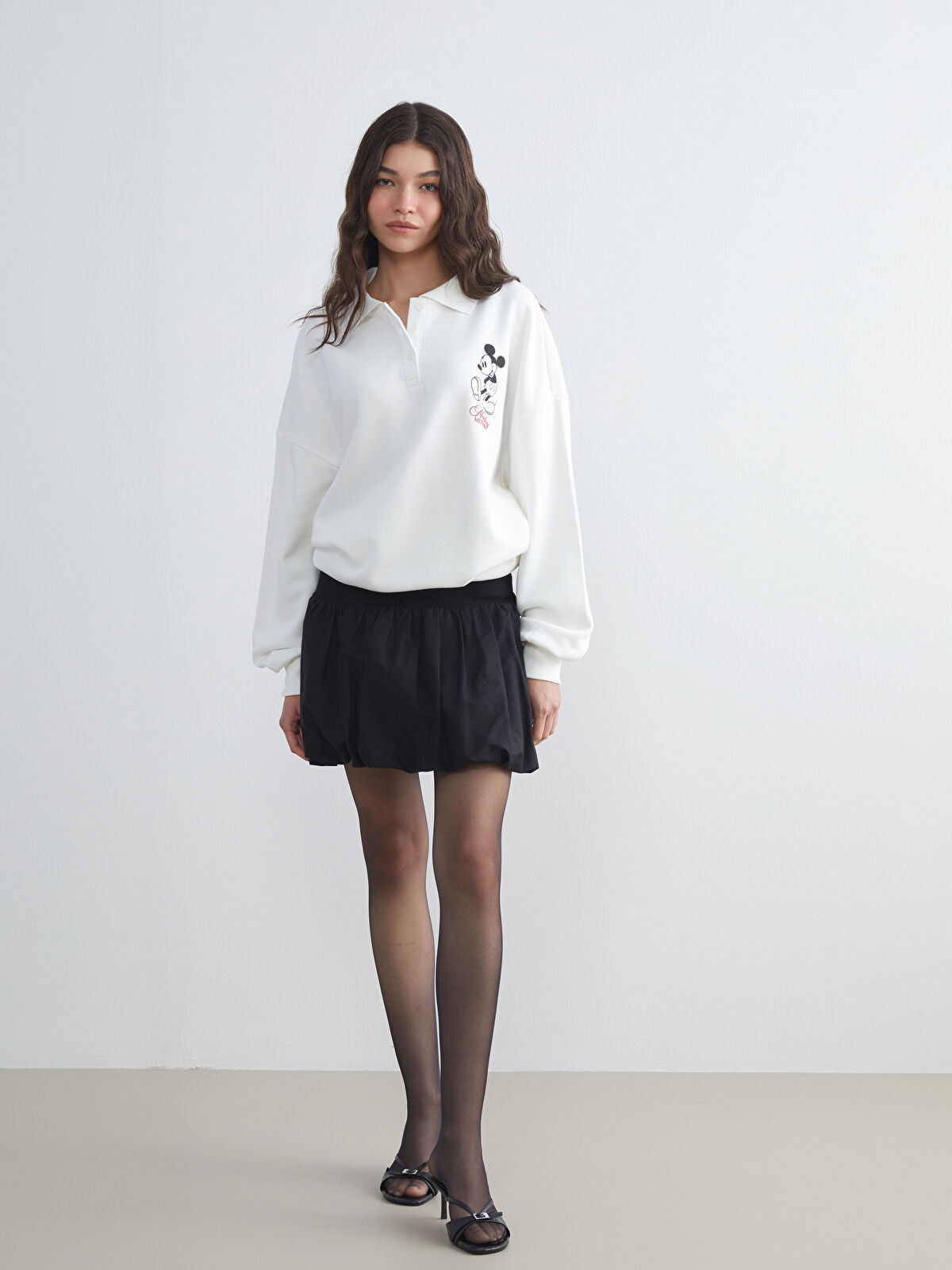 XSIDE Mickey Mouse Printed Women's Thick Sweatshirt -W5ET33Z8-R9J