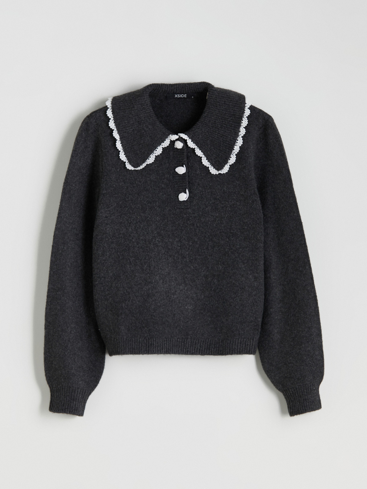 XSIDE Lace Peter Pan Collar Women's Knit Sweater - W5EV18Z8-VDL