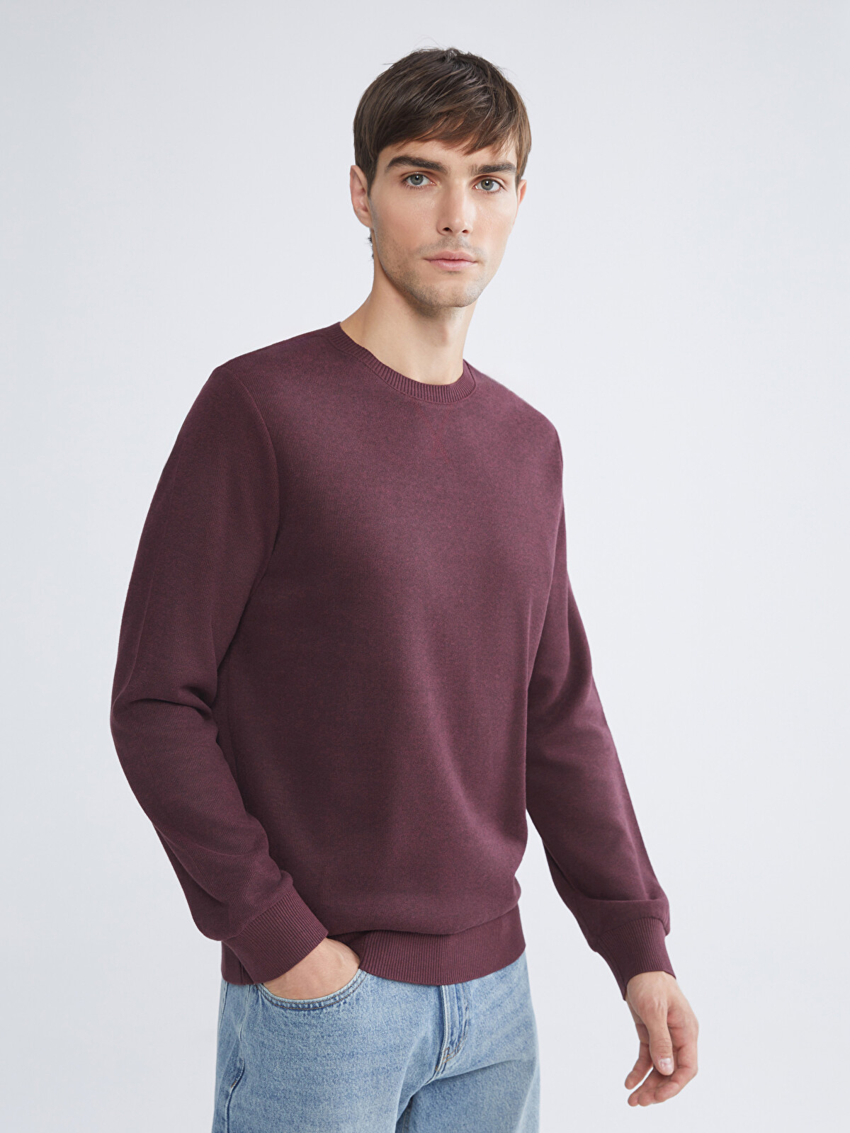 LCWAIKIKI Classic Crew Neck Basic Men's Sweatshirt - W5FE70Z8-MJA
