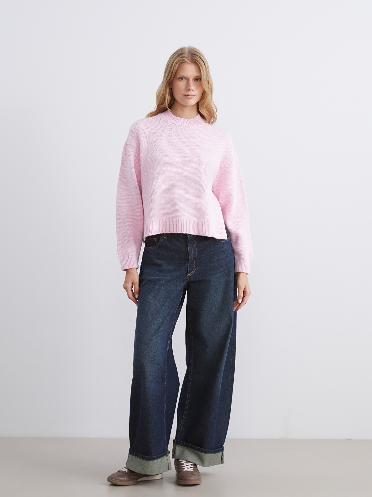 LCW Vision Crew Neck Oversize Women's Knitwear Sweater - W5FG01Z8