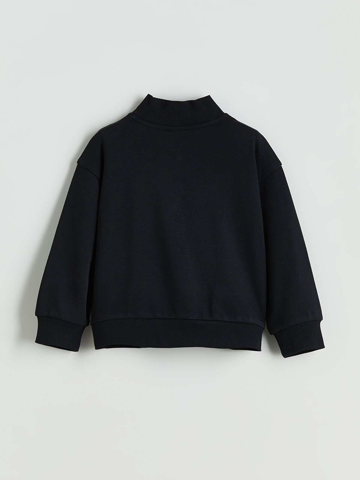 LCW ECO Siyah Dik Yaka Kız Çocuk Sweatshirt - W5FL47Z4-CVL | LCW