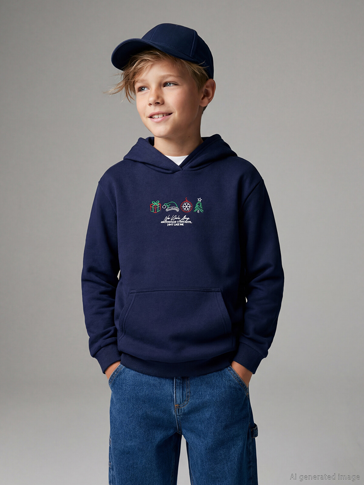 LCW Kids New Year Themed Boys' Thick Sweatshirt - W5FN21Z4-HRC