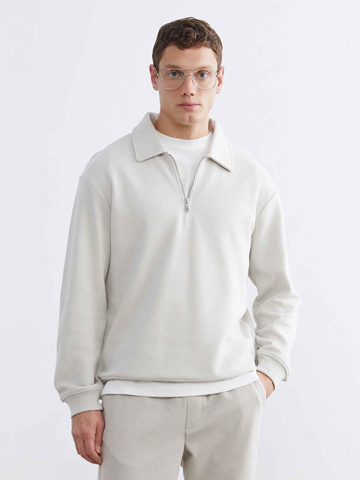 LCW Vision Polo Neck Men's Sweatshirt - W5FO13Z8-J0B - LC Waikiki