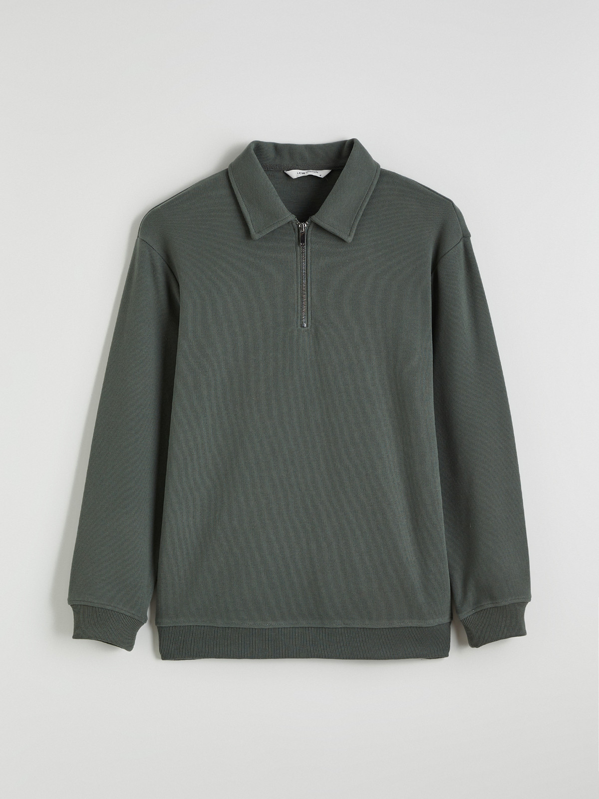 LCW Vision Yeşil Selanik Düz Standart & Regular Erkek Sweatshirt