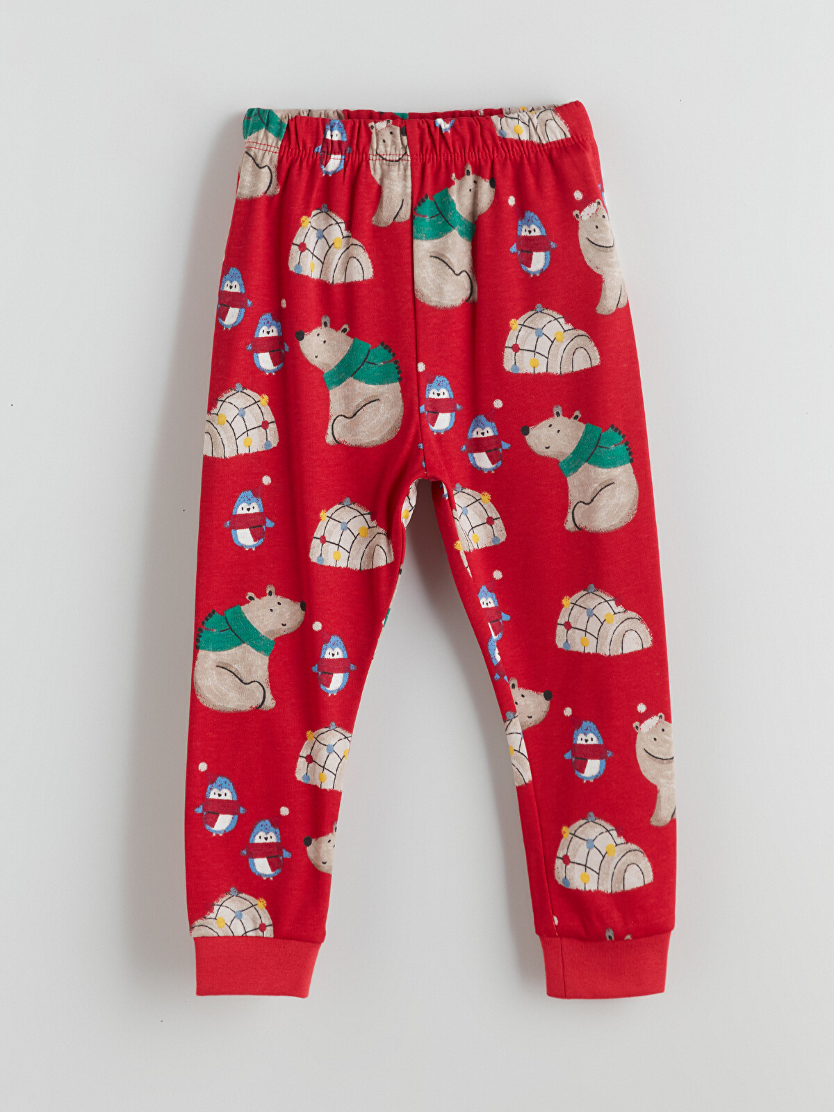 LCW baby Kırmızı Bisiklet Yaka Erkek Bebek Pijama Takımı