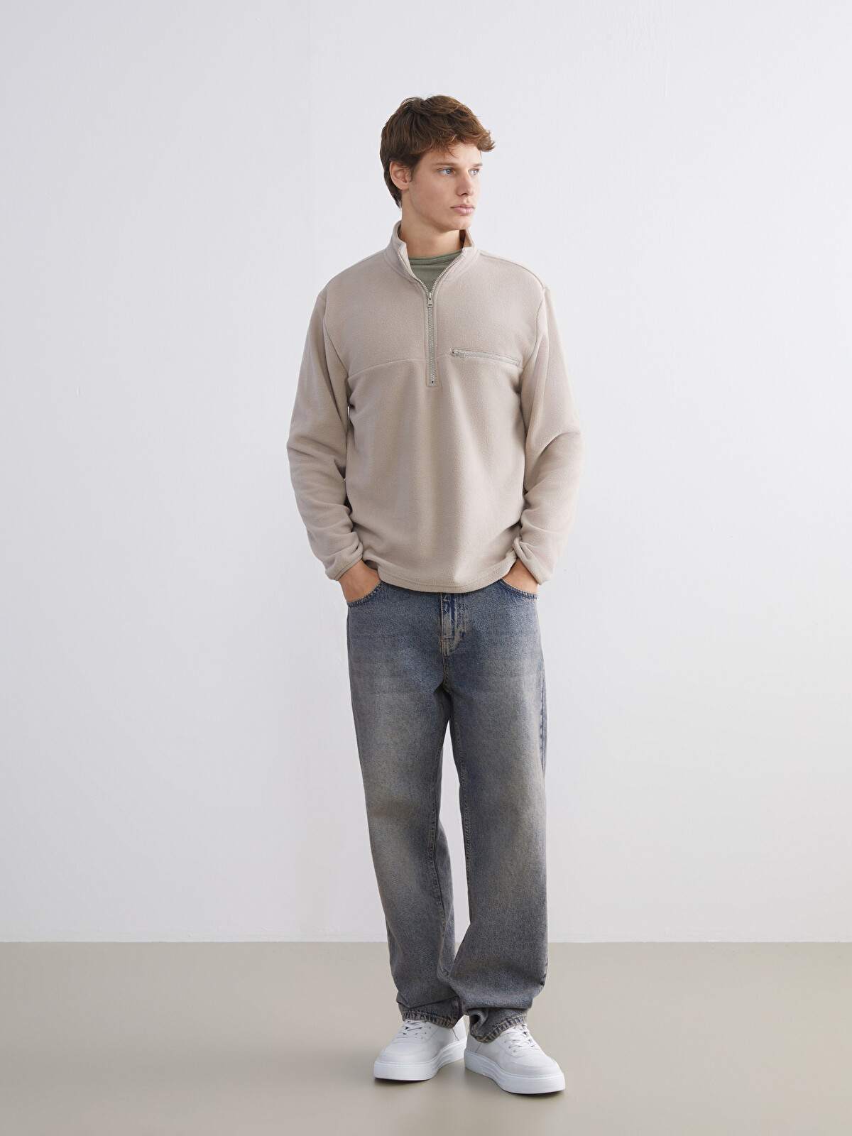 XSIDE ACTIVE Funnel Neck Polar Men's Sweatshirt - W5G311Z8-R5M