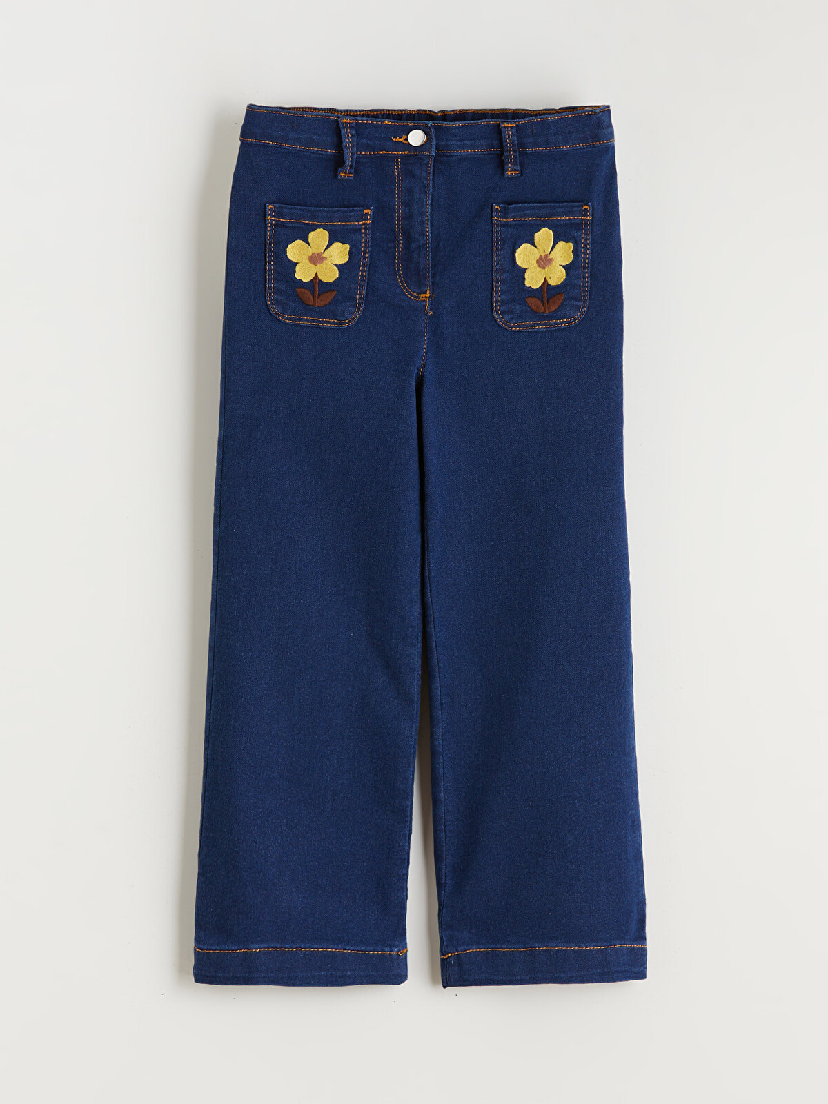 LCW Kids Flower Embroidered Girls' Jeans - W5GG92Z1-309 | LC Waikiki