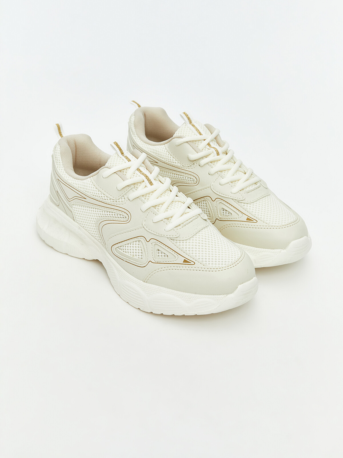 LCW STEPS Bej Bağcıklı Kadın Spor Ayakkabı - W5GJ36Z8-CT2 | LCW