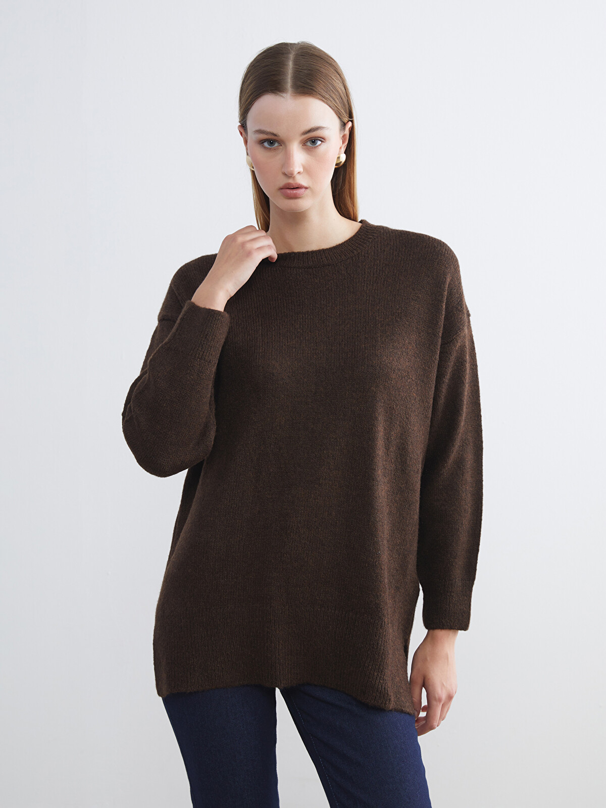 LCW Vision Pulover Tricotat Supradimensionat cu Guler Rotund
