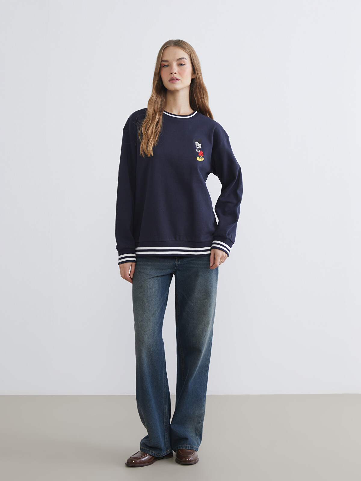 XSIDE Mickey Mouse Embroidered Women's Thick Sweatshirt - W5GT76Z8