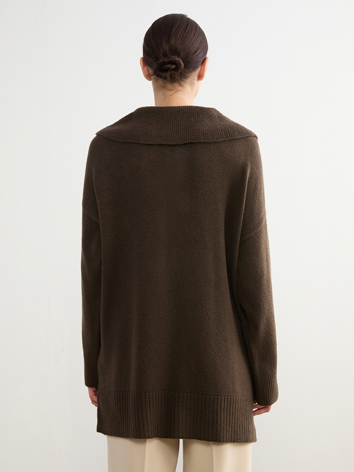 LCW Modest Bej Polo Yaka Kadın Triko Kazak - W5GU29Z8-ZPT | LCW
