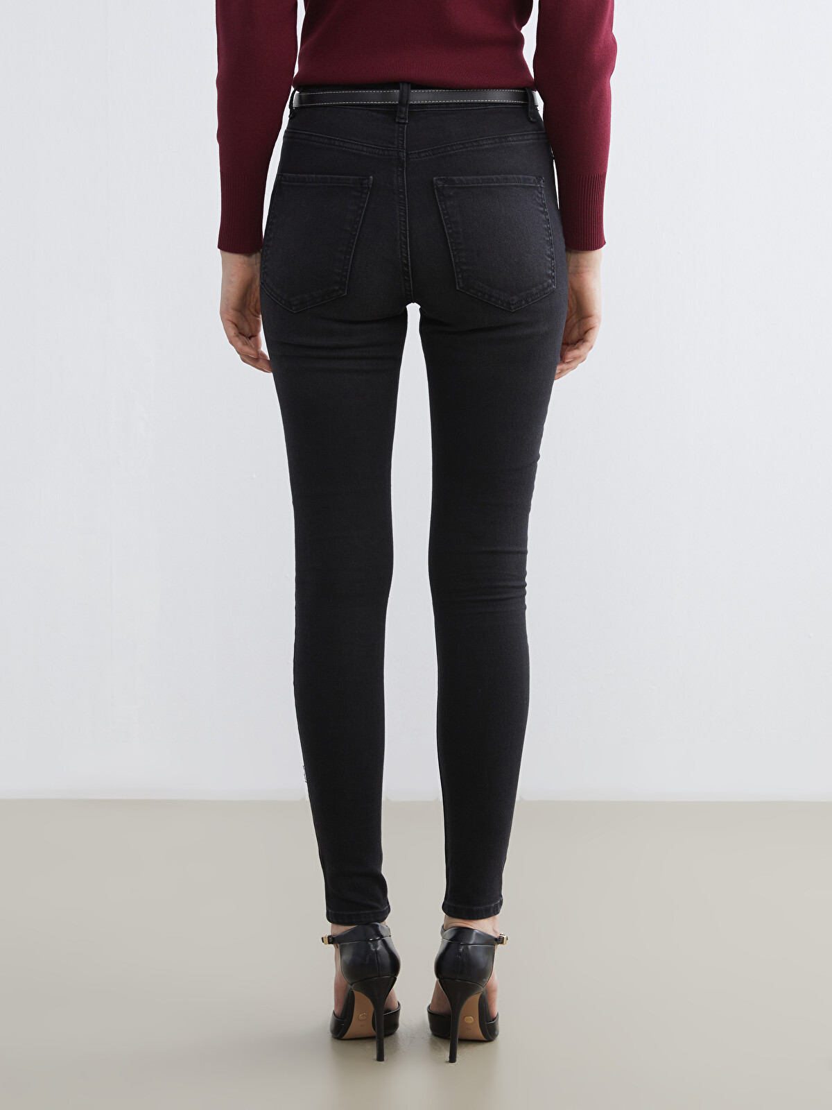 LCW Jeans Siyah Jüpiter Süper Skinny Fit Kadın Jean Pantolon