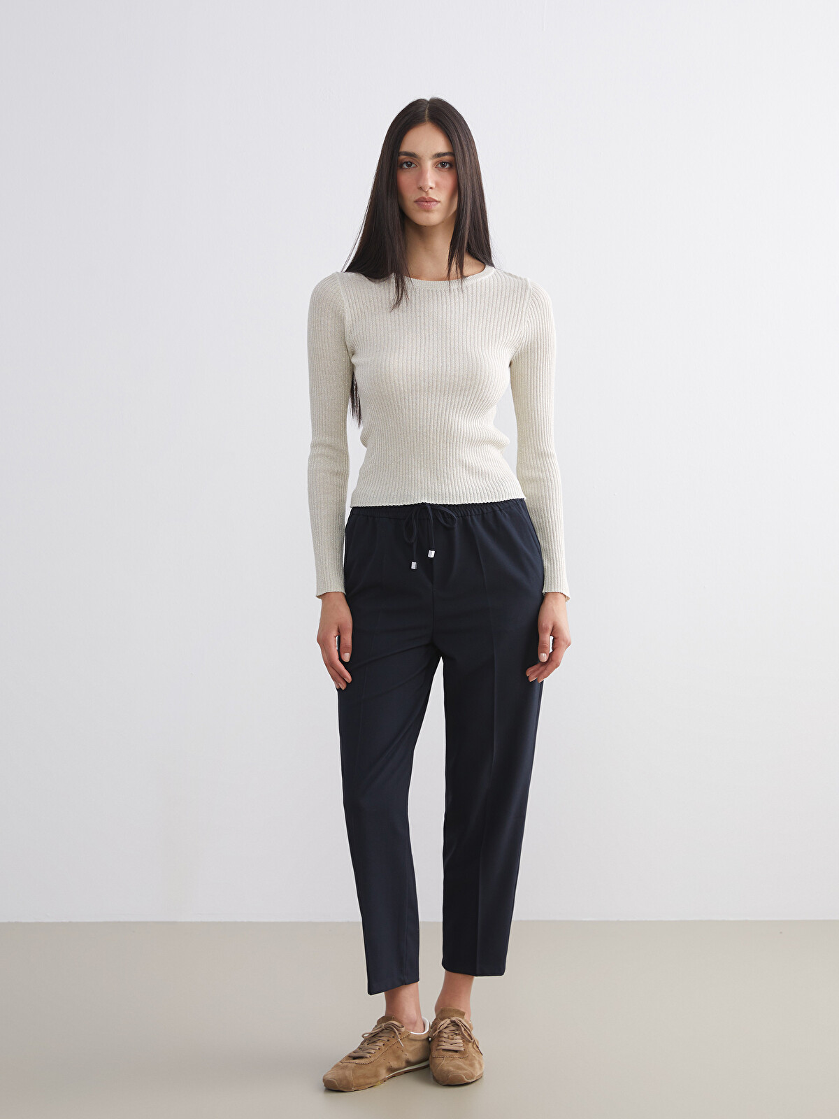 LCW Vision Elastic Waist Carrot Fit Women's Trousers - W5HH36Z8