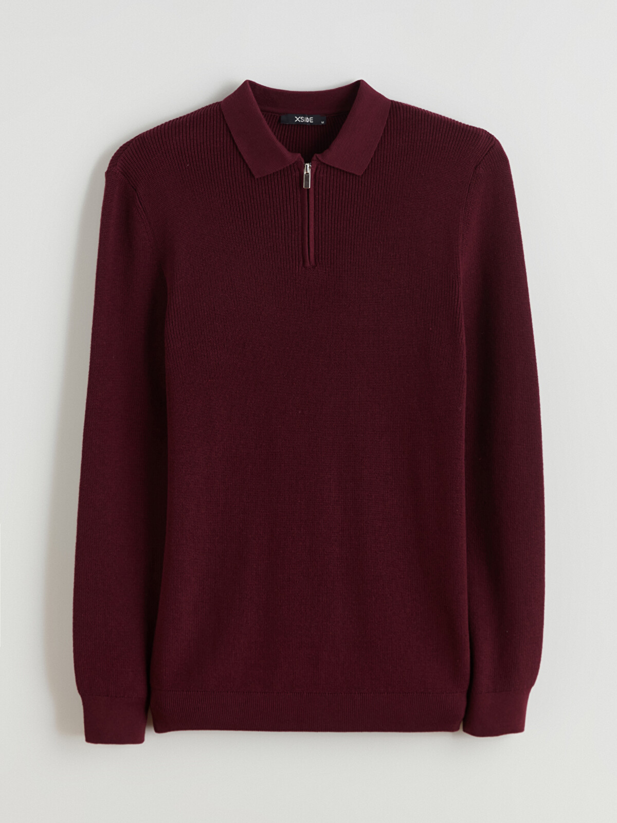 XSIDE Bordo Polo Yaka Erkek Triko Kazak - W5HT49Z8-HMB | LCW