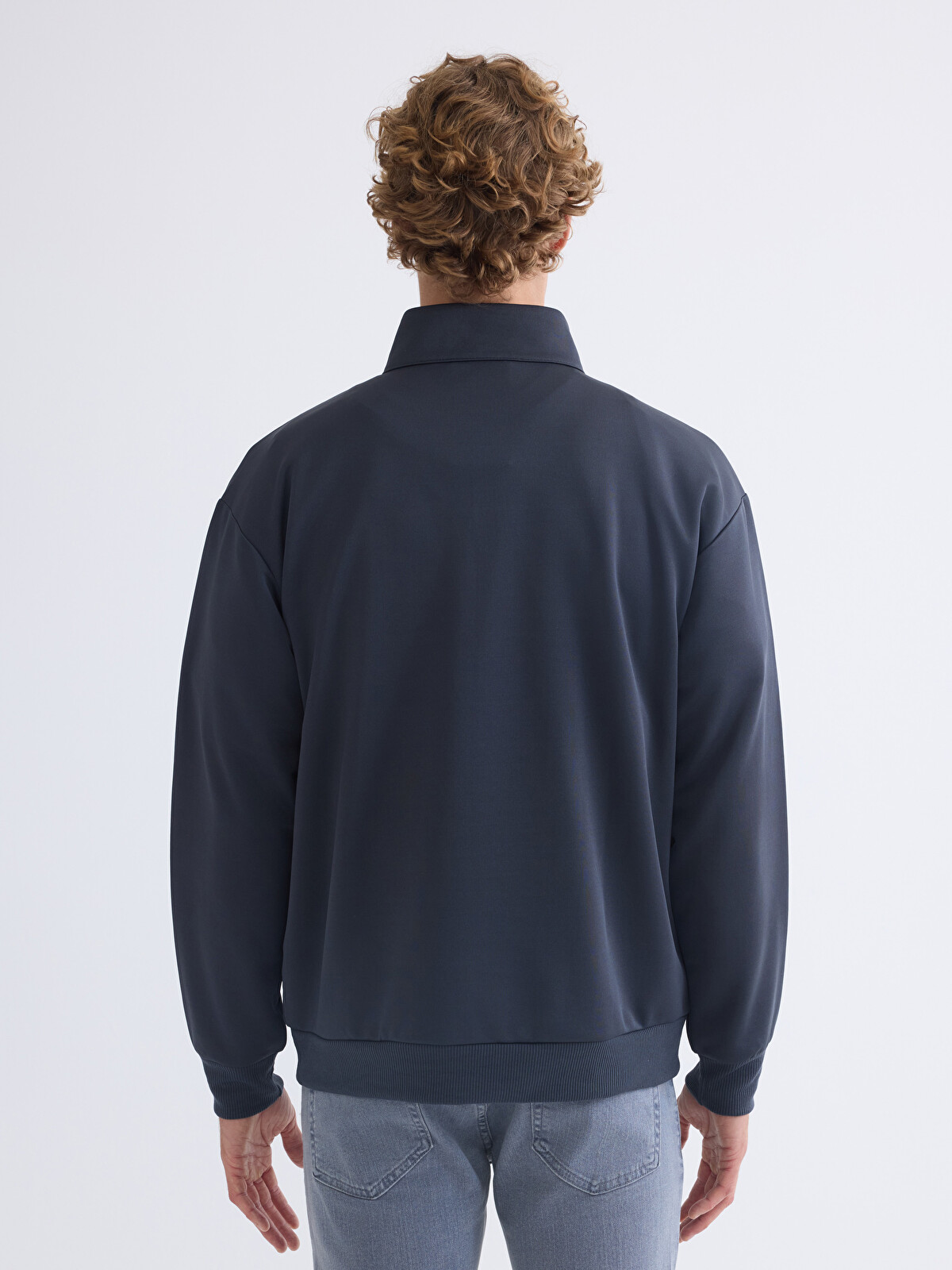 XSIDE Antrasit Dik Yaka Baskılı Erkek Sweatshirt - W5HT54Z8-VX9 | LCW
