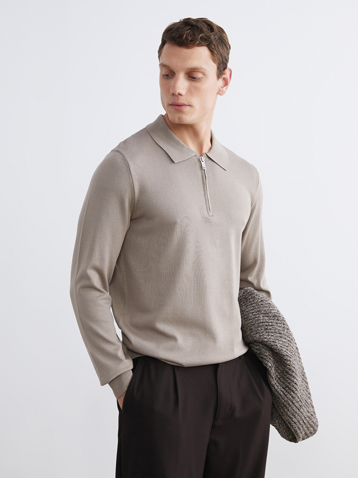LCW Vision Polo Yaka Erkek Triko Kazak - W5HU94Z8-ZNS | LCW