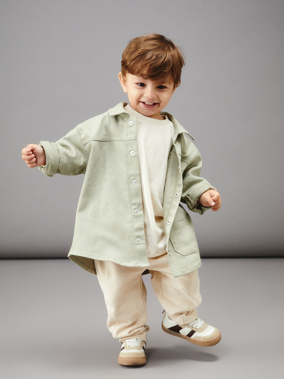 Baby boy セット LCW baby Haki Bisiklet Yaka Erkek Bebek 3'lü Takım - W5I363Z1-ZQJ