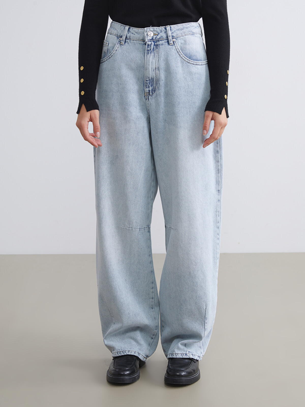 XSIDE Mavi Baggy Fit Kadın Jean Pantolon - W5I500Z8-K9M | LCW